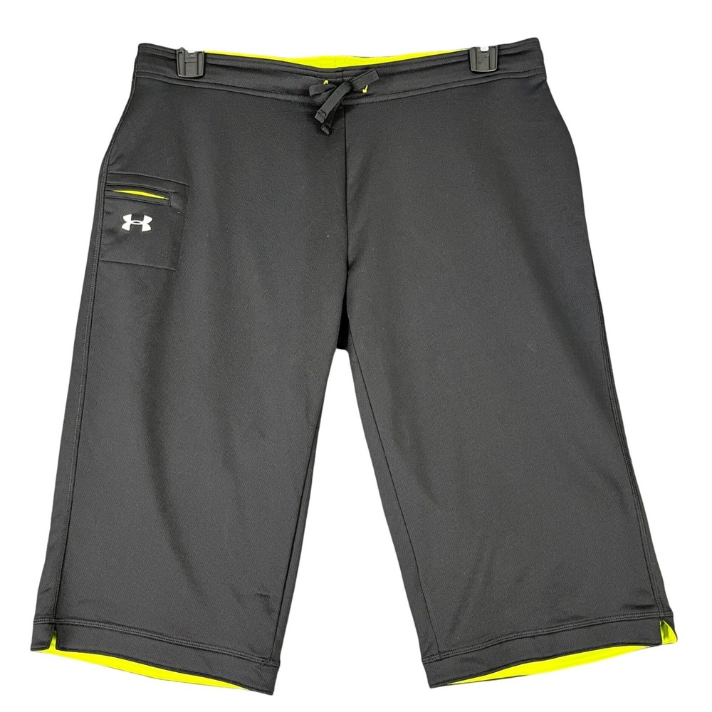 Under Armour Mens HeatGear Semi Fitted Training‎ Capri Pants Black Green Size LG